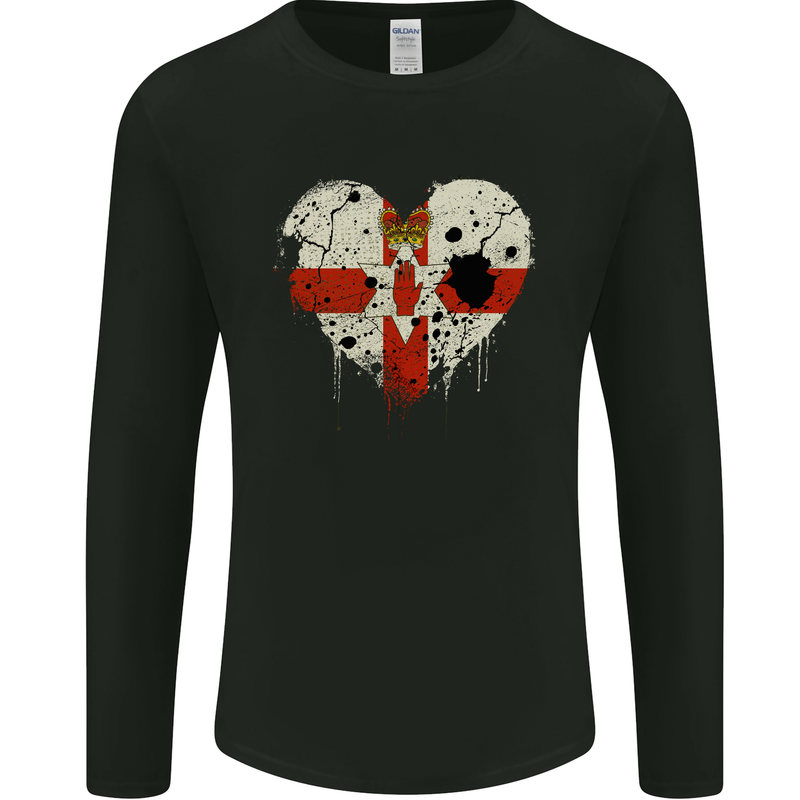 Love Flag N. Ireland Northern Ulster Football Rugby Mens Long Sleeve T-Shirt Black