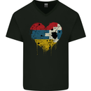 Love Flag Nagorno Karabakh Football Mens V-Neck Cotton T-Shirt Black