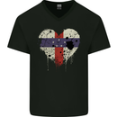 Love Flag Netherlands Antilles Football Mens V-Neck Cotton T-Shirt Black