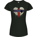 Love Flag Netherlands Antilles Football Womens Petite Cut T-Shirt Black