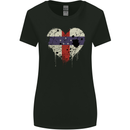 Love Flag Netherlands Antilles Football Womens Wider Cut T-Shirt Black