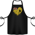 Love Flag Niue Football Cotton Apron 100% Organic Black