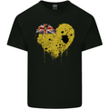 Love Flag Niue Football Mens Cotton T-Shirt Tee Top Black