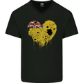 Love Flag Niue Football Mens V-Neck Cotton T-Shirt Black