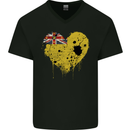 Love Flag Niue Football Mens V-Neck Cotton T-Shirt Black