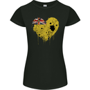 Love Flag Niue Football Womens Petite Cut T-Shirt Black