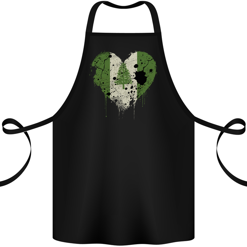 Love Flag Norfolk Island Football Cotton Apron 100% Organic Black