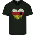 Love Flag North Ossetia Football Mens V-Neck Cotton T-Shirt Black