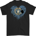 Love Flag Northern Mariana Islands Football Mens Gildan Cotton T-Shirt Black