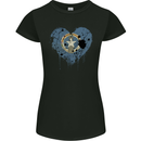 Love Flag Northern Mariana Islands Football Womens Petite Cut T-Shirt Black
