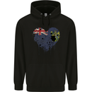 Love Flag Pitcairn Islands Football Childrens Kids Hoodie Black