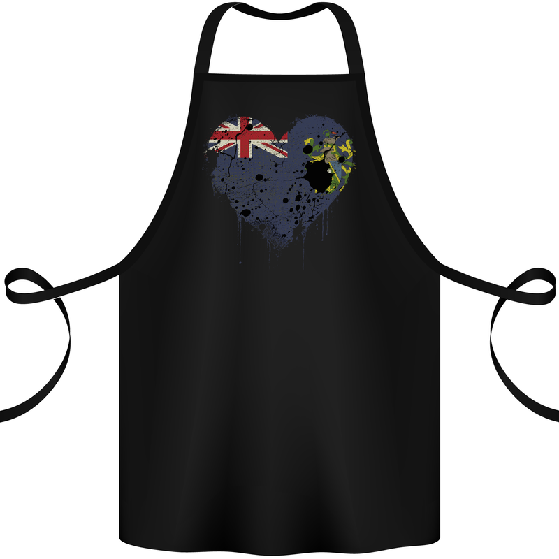 Love Flag Pitcairn Islands Football Cotton Apron 100% Organic Black
