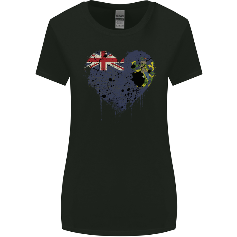 Love Flag Pitcairn Islands Football Womens Wider Cut T-Shirt Black