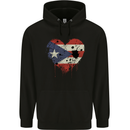 Love Flag Puerto Rico Football Childrens Kids Hoodie Black