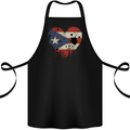 Love Flag Puerto Rico Football Cotton Apron 100% Organic Black