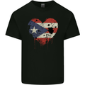 Love Flag Puerto Rico Football Mens Cotton T-Shirt Tee Top Black