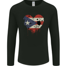 Love Flag Puerto Rico Football Mens Long Sleeve T-Shirt Black