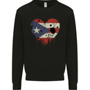 Love Flag Puerto Rico Football Mens Sweatshirt Jumper Black