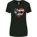 Love Flag Puerto Rico Football Womens Wider Cut T-Shirt Black