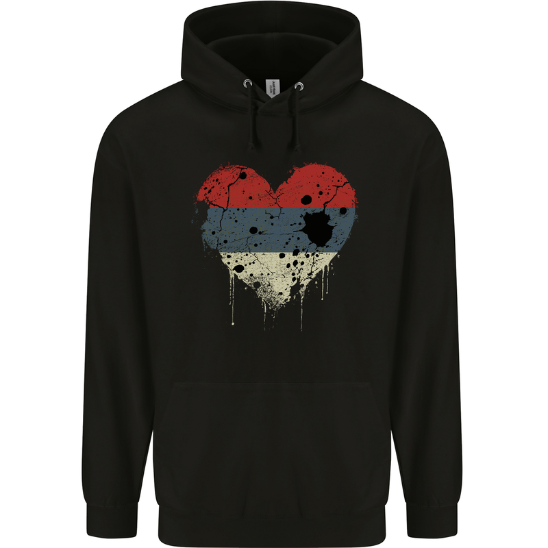 Love Flag Republika Srpska Football Childrens Kids Hoodie Black
