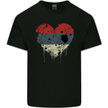 Love Flag Republika Srpska Football Mens Cotton T-Shirt Tee Top Black