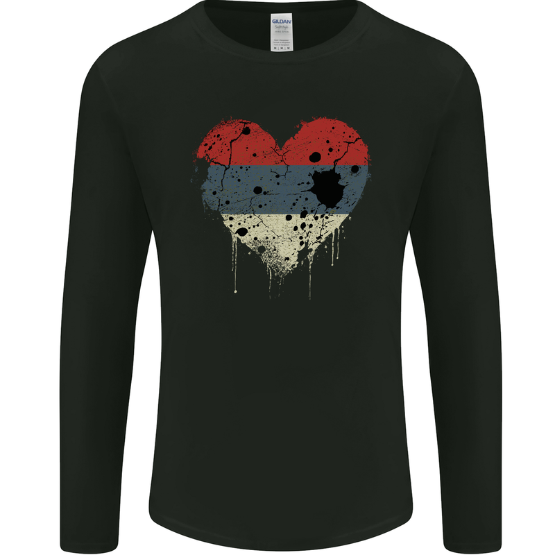 Love Flag Republika Srpska Football Mens Long Sleeve T-Shirt Black