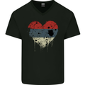 Love Flag Republika Srpska Football Mens V-Neck Cotton T-Shirt Black