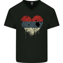 Love Flag Republika Srpska Football Mens V-Neck Cotton T-Shirt Black