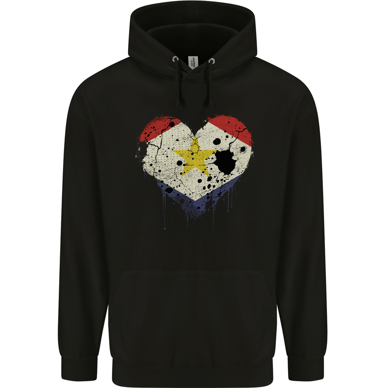 Love Flag Saba Football Childrens Kids Hoodie Black