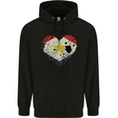 Love Flag Saba Football Mens 80% Cotton Hoodie Black