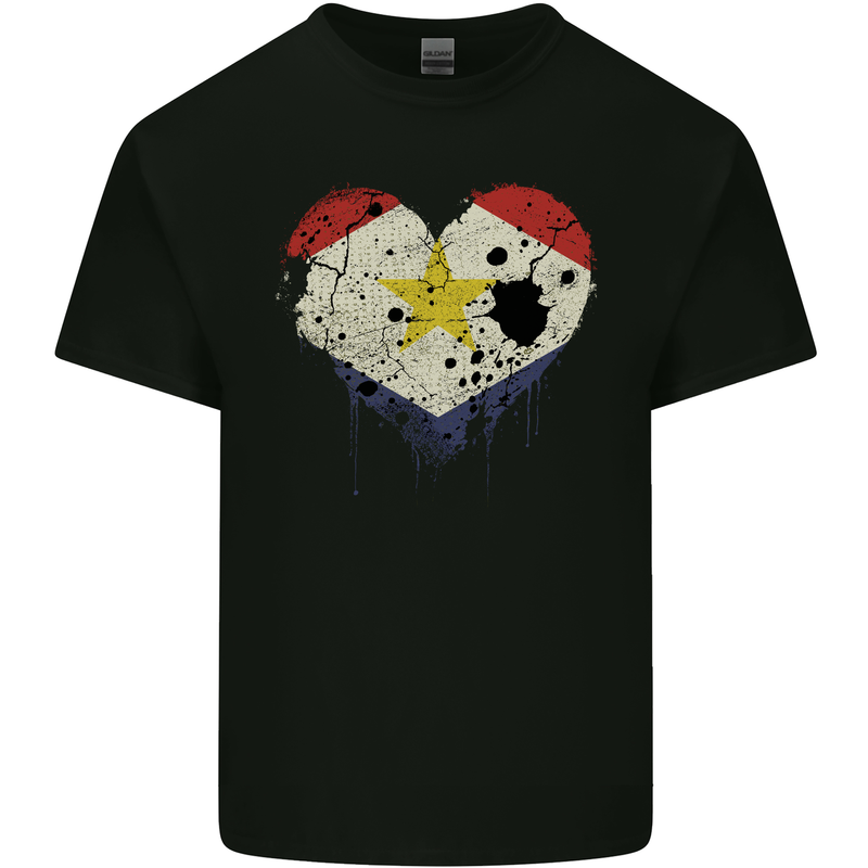 Love Flag Saba Football Mens Cotton T-Shirt Tee Top Black