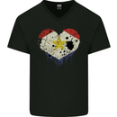 Love Flag Saba Football Mens V-Neck Cotton T-Shirt Black