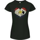 Love Flag Saba Football Womens Petite Cut T-Shirt Black