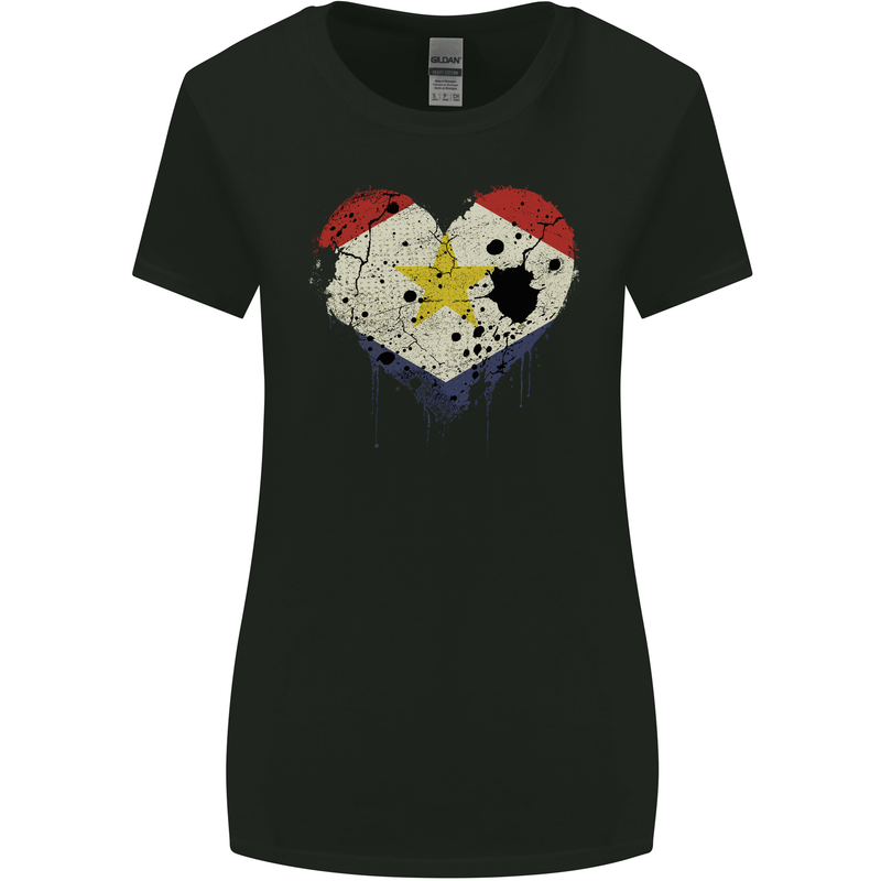Love Flag Saba Football Womens Wider Cut T-Shirt Black