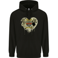 Love Flag Saint Barthelemy Football Childrens Kids Hoodie Black