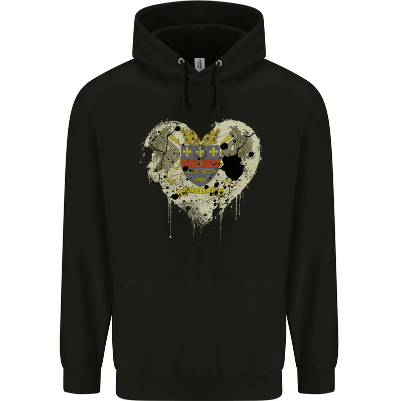 Love Flag Saint Barthelemy Football Childrens Kids Hoodie Black