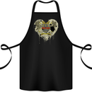 Love Flag Saint Barthelemy Football Cotton Apron 100% Organic Black