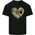 Love Flag Saint Barthelemy Football Mens Cotton T-Shirt Tee Top Black