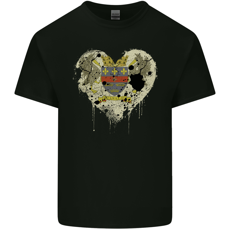Love Flag Saint Barthelemy Football Mens Cotton T-Shirt Tee Top Black