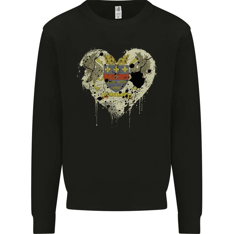 Love Flag Saint Barthelemy Football Mens Sweatshirt Jumper Black