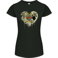 Love Flag Saint Barthelemy Football Womens Petite Cut T-Shirt Black
