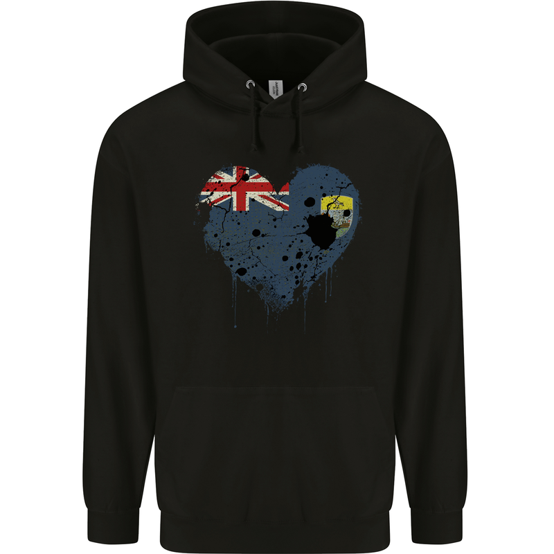 Love Flag Saint Helena Football Childrens Kids Hoodie Black