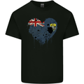 Love Flag Saint Helena Football Mens Cotton T-Shirt Tee Top Black
