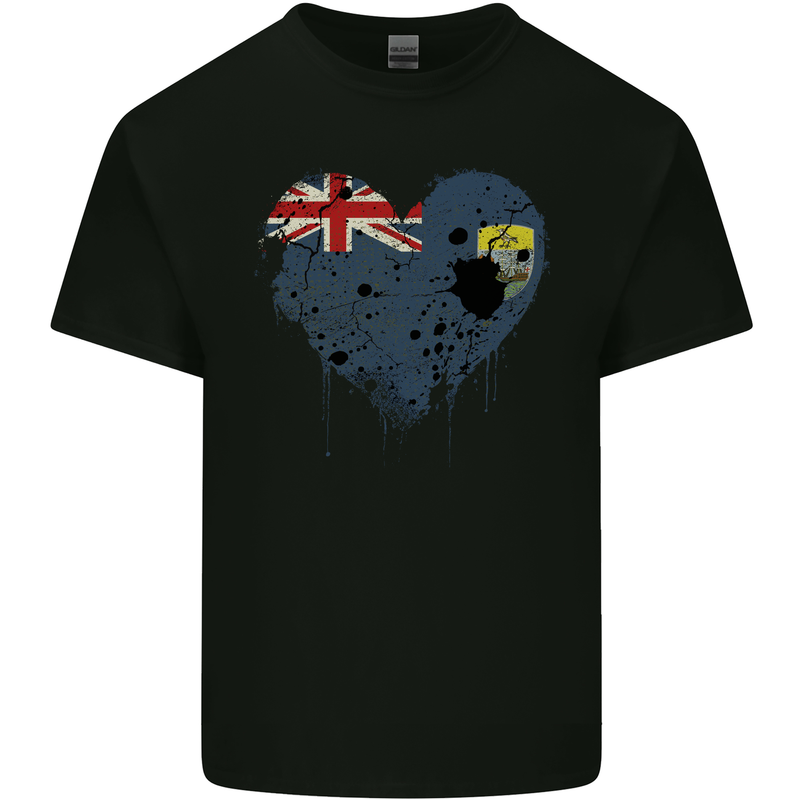 Love Flag Saint Helena Football Mens Cotton T-Shirt Tee Top Black