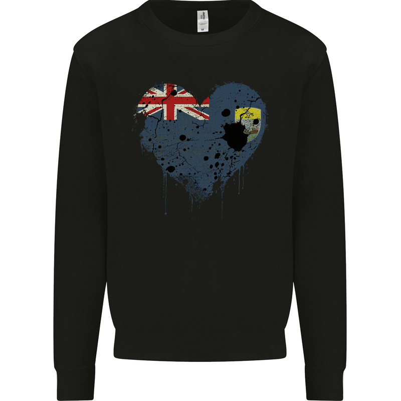 Love Flag Saint Helena Football Mens Sweatshirt Jumper Black