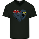 Love Flag Saint Helena Football Mens V-Neck Cotton T-Shirt Black