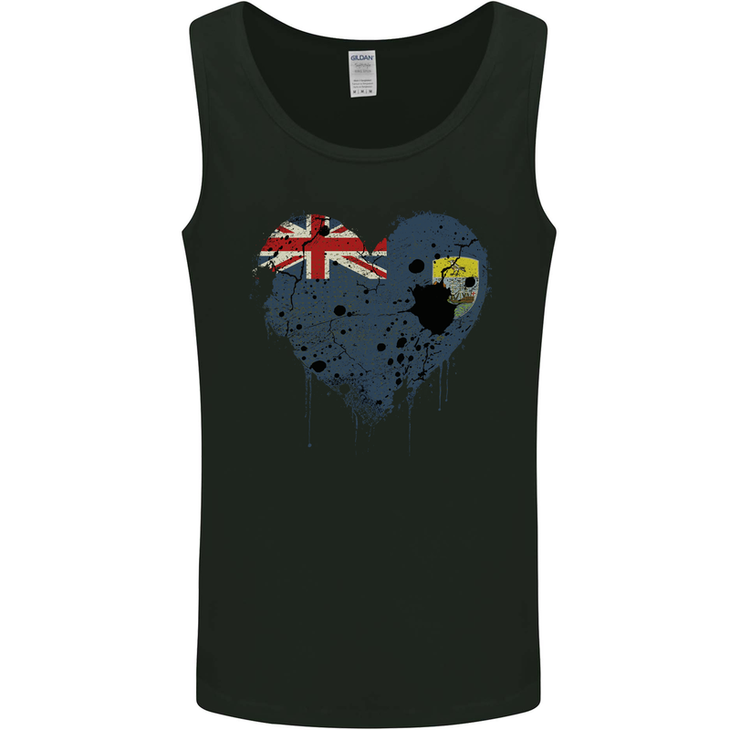 Love Flag Saint Helena Football Mens Vest Tank Top Black