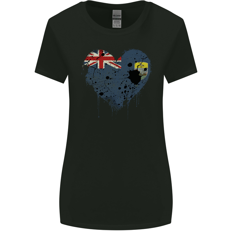Love Flag Saint Helena Football Womens Wider Cut T-Shirt Black