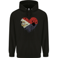Love Flag Saint Martin Football Childrens Kids Hoodie Black