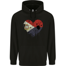 Love Flag Saint Martin Football Mens 80% Cotton Hoodie Black